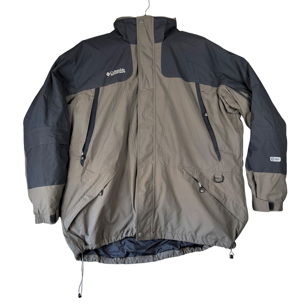 Columbia Double Whammy Interchange Jacket Mens XXL Olive Green Black Parka Ski